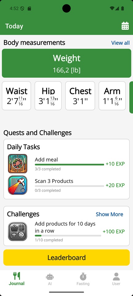 CaloriQuest Additional Features