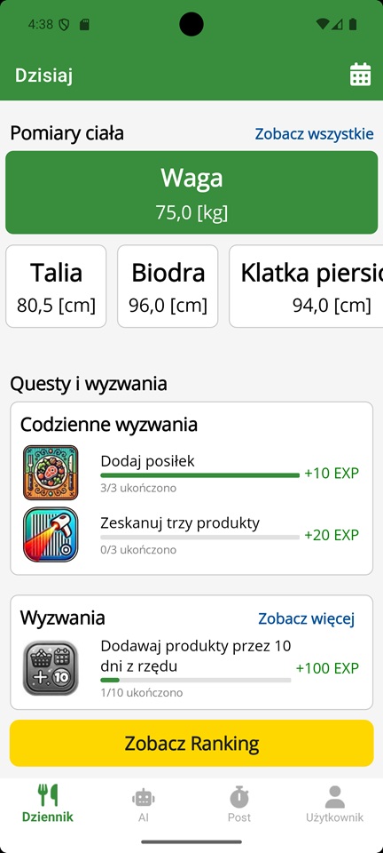 Dodatkowe funkcje CaloriQuest